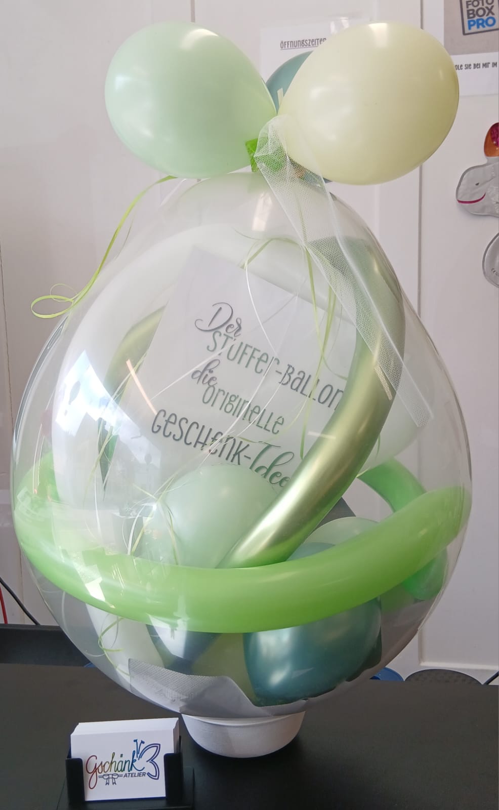 Ballon als Geschenkverpackung